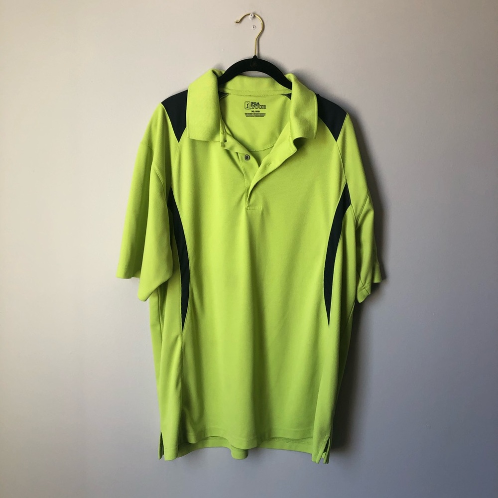 Lime green PGA tour polo
